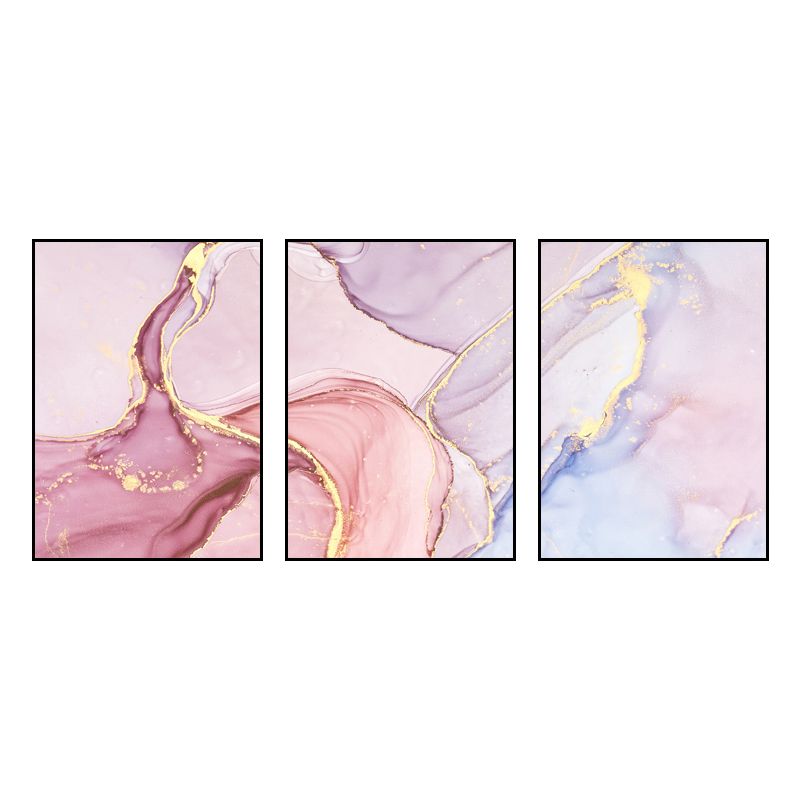 Watercolor Pattern Canvas Print Soft Color Modern Art Style Painting for Living Room
