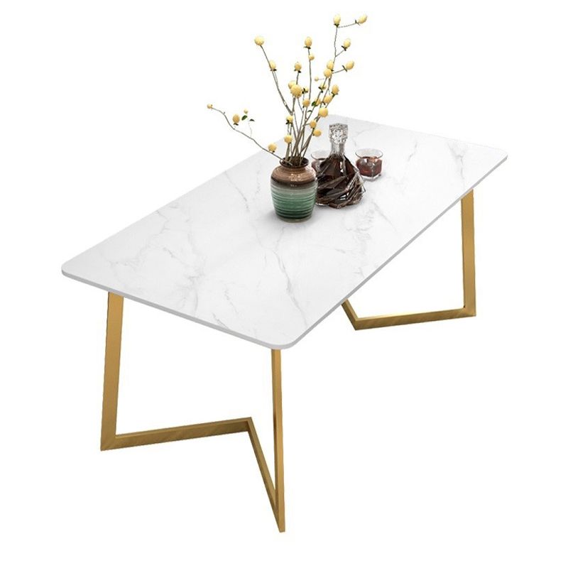 Metal Traditional Luxury Rectangle Dining Table with Sled Sintered Stone Table for Home