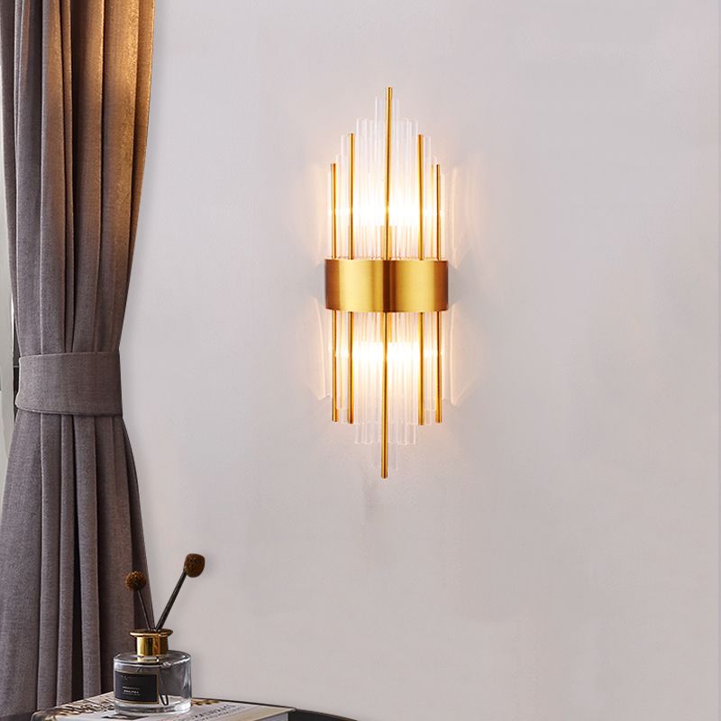 Black/Gold Crystal Wall Lamp Postmodern Wall Mounted Lighting for Bedroom Living Room