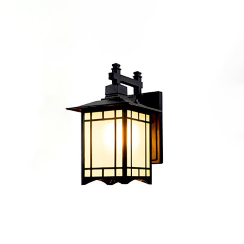 Squared Glass Wall Mount Lamp 1-Light Vintage Wall Lighting Fixture for Balcony