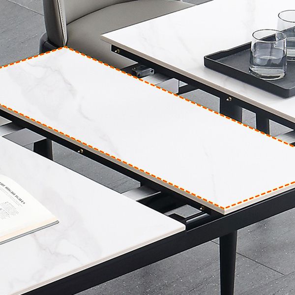 4-foot Stone Dinette Table Industrial Style Rectangle Dining Table with Drop Leaf