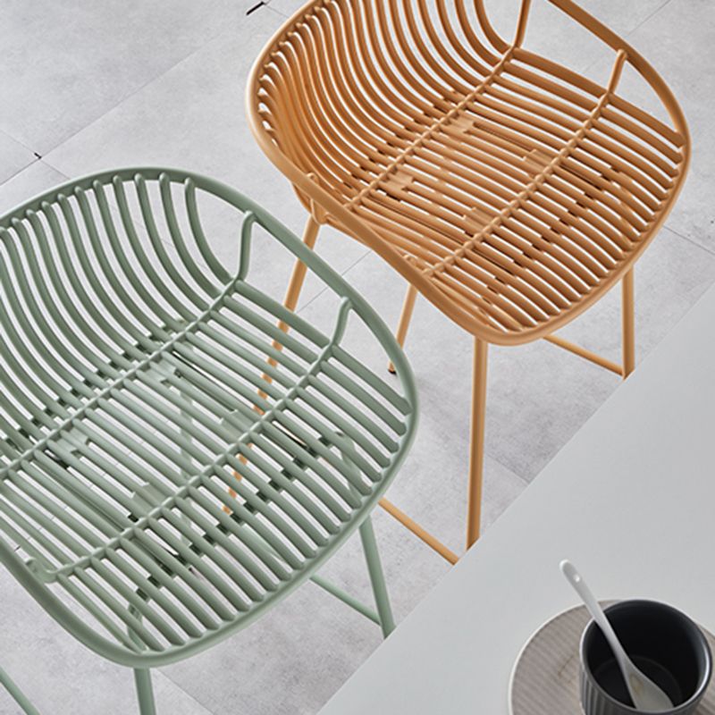 Industrial Metal Stool Metal Low Back Counter Stool in Matte Finish for Indoor