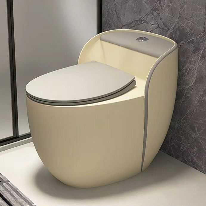 Modern One Piece Round Flush Toilet Floor Mounted Porcelain Toilet Bowl