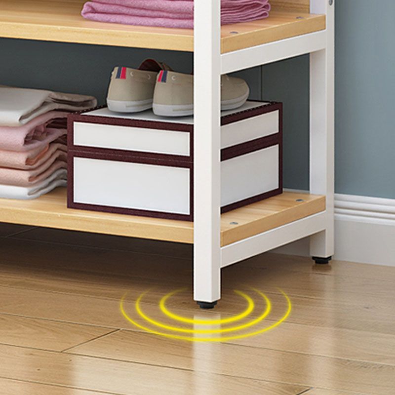 Modern Style Coat Rack Metal Frame Multi-layer Shelve Design Free Standing Coat Rack