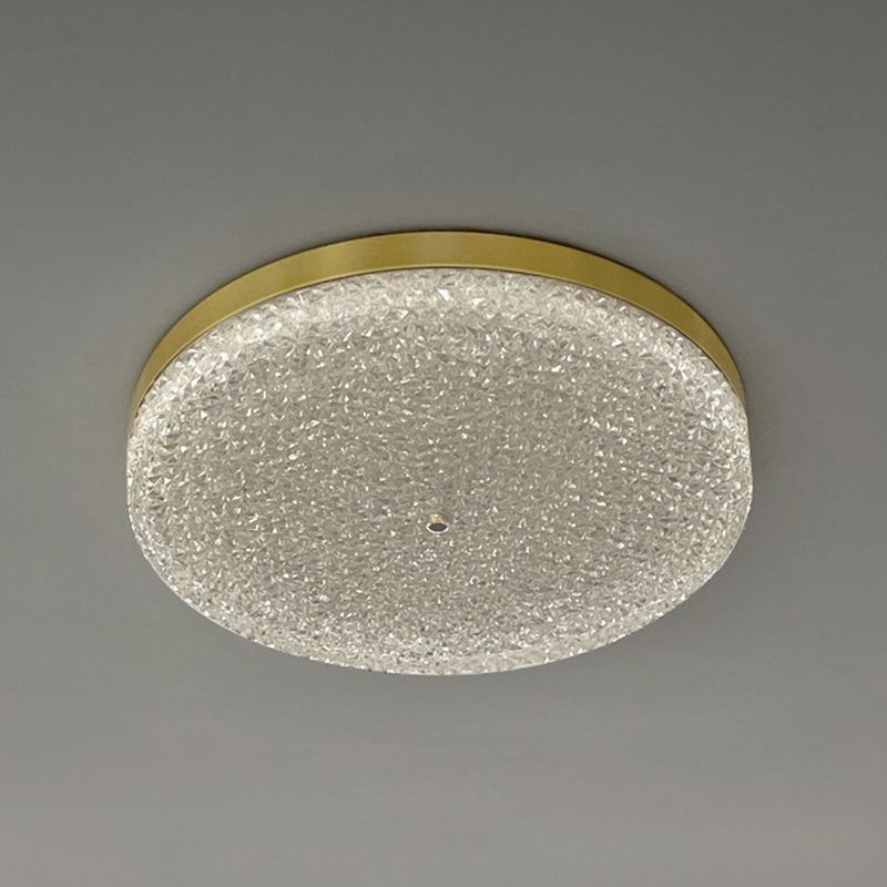 Circular Shape LED Ceiling Lamp Modern Copper 1 Light Flush Mount for Balcony
