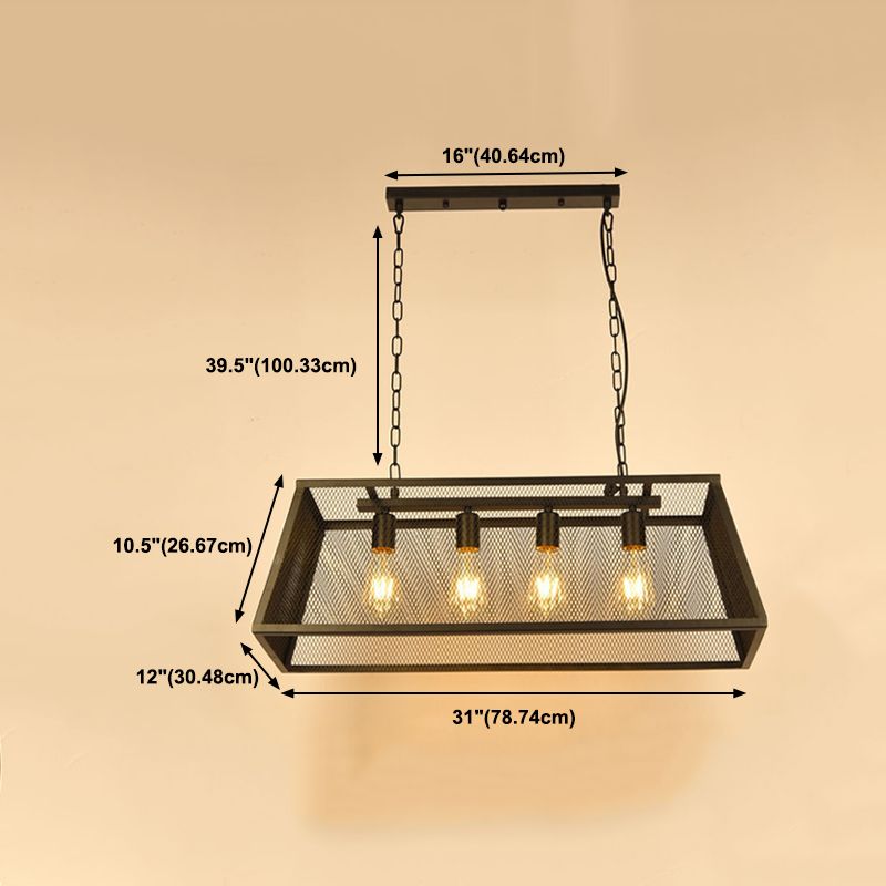 Industrial Island Pendant Lights Metal Multiple-Light Island Pendant Lighting