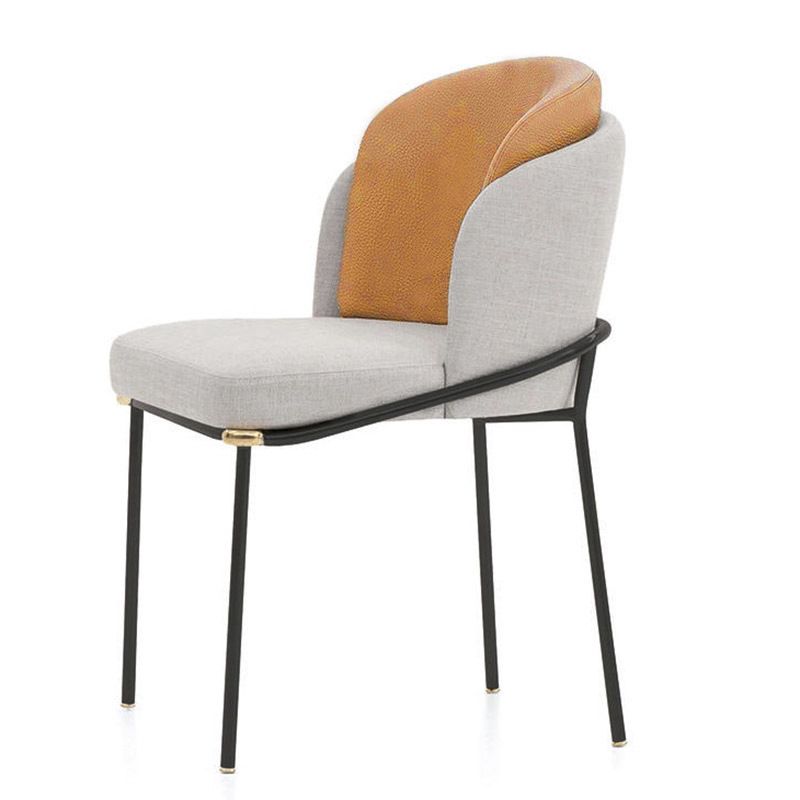Glam Parsons Side Chair Linen Indoor Dining Chair for Living Room