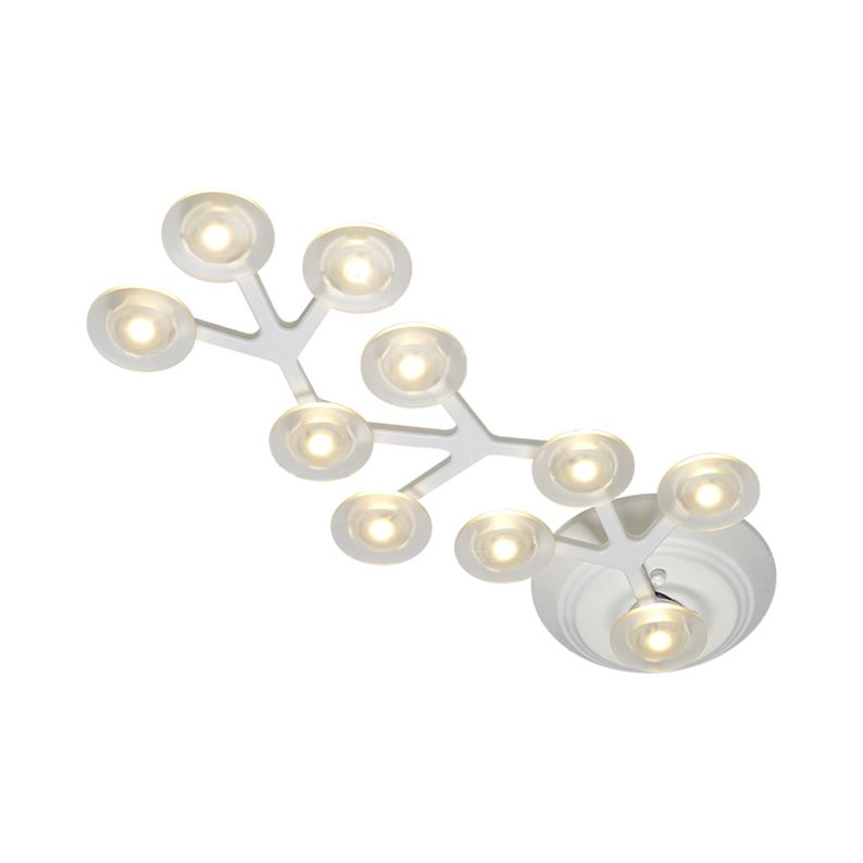 LED 7/9/10 Lights Kitchen Flushmount Light with Round Acrylic Shade White Flush Ceiling Light in Warm/White Light