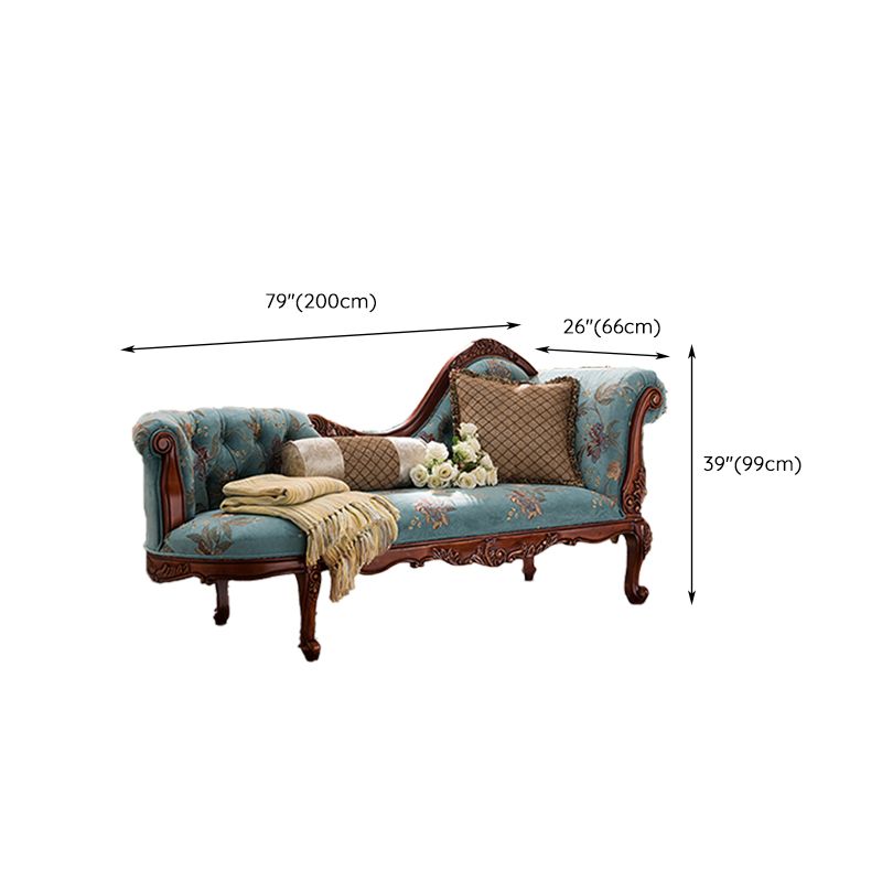 French Country Upholstered Chaise Lounge Couch One Armed Lounge Chair
