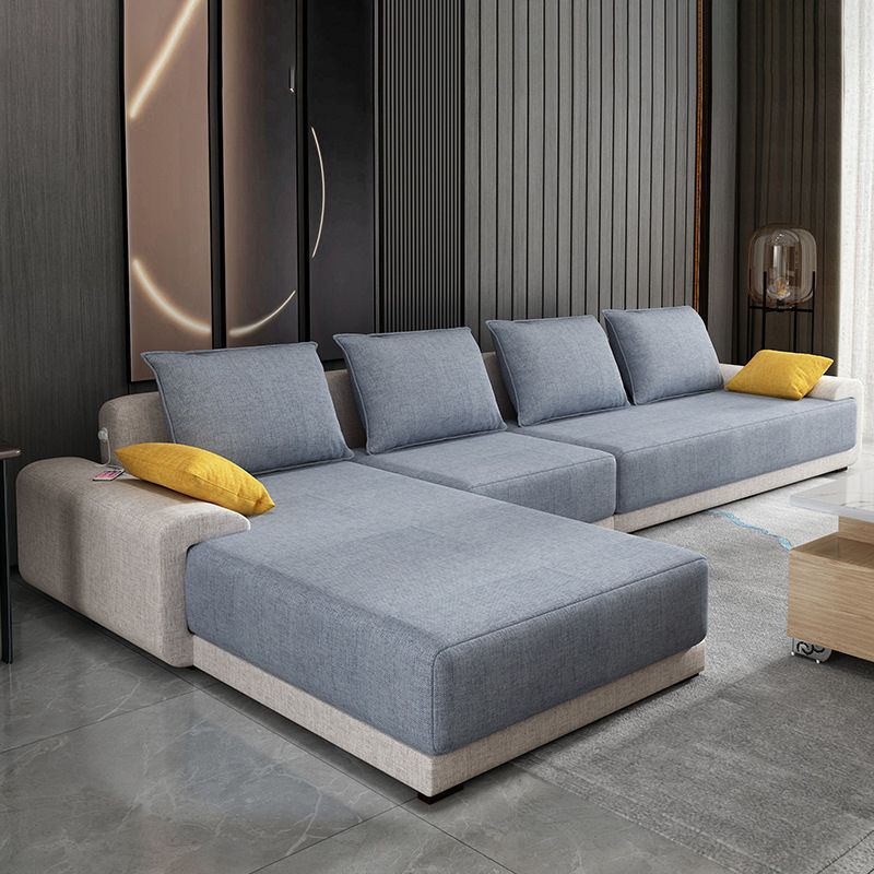 Divano cuscini rimovibili allentati contemporanei con chaise reversibile