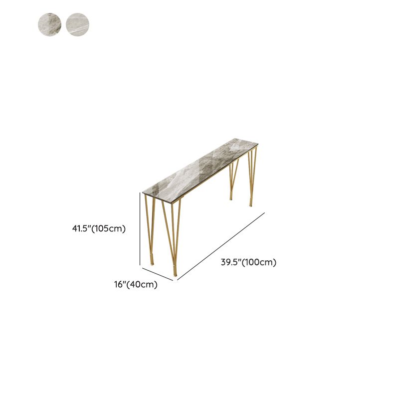 Industrial Bar Height Table Stone Top Bistro Table with Metal Base