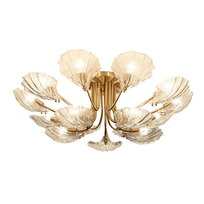 Nordic Style Ceiling Light Shell Shape Ceiling Lamp with Glass Shade for Bedroom