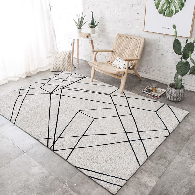Trendy Living Room Rug Multi Colored Geometric Indoor Rug Synthetics Non-Slip Backing Pet Friendly Carpet