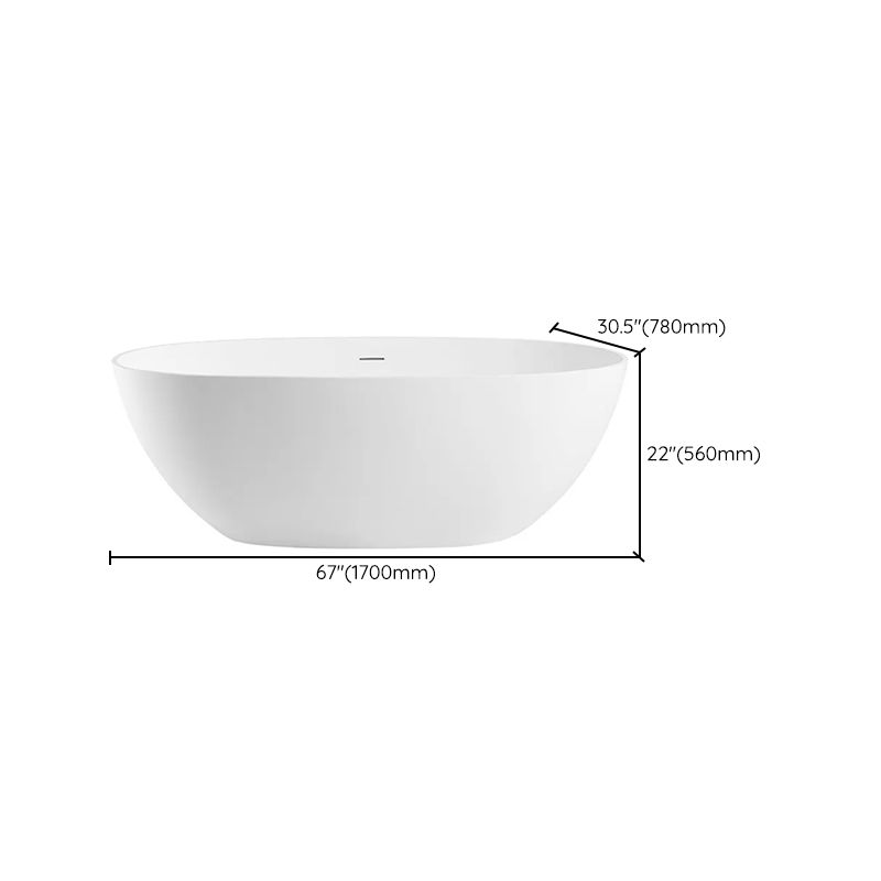 Soaking Freestanding Bath Tub Antique Finish Oval Modern Bathtub (Faucet not Included)