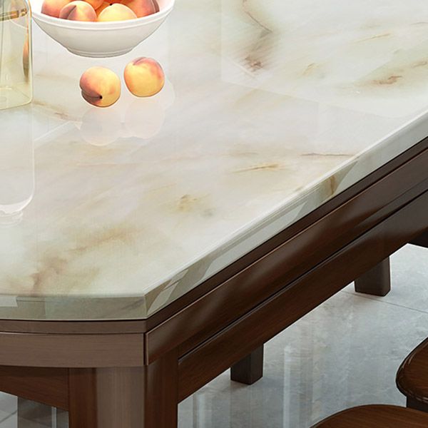 Modern Round Stone Dining Table Rubber Legs Foldable Table for Dining Room