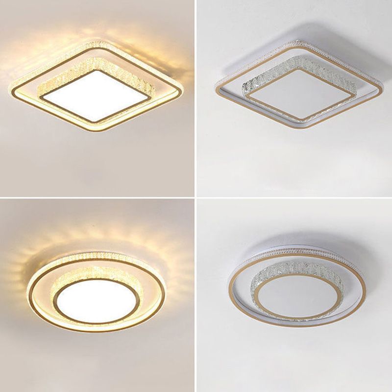 Lámpara de techo Lámpara de techo moderna de acrílico y cristal para sala de estar y dormitorio