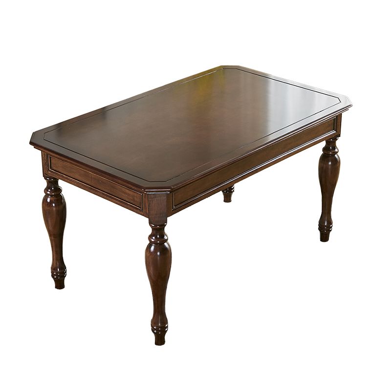 Mid-Century Dining Table Rectangle Solid Wood 4 Legs Dining Table for Home Use