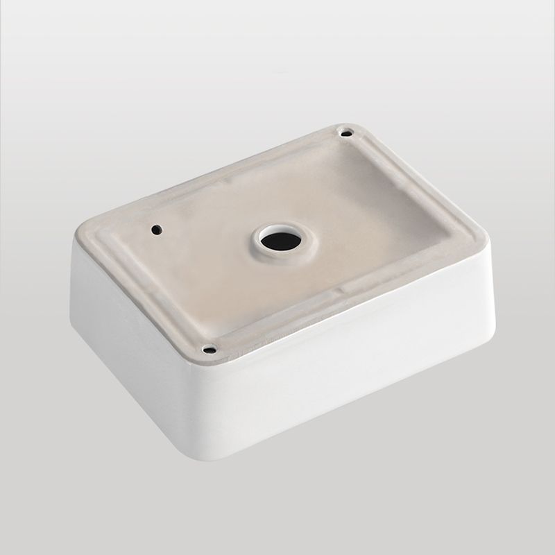 Contemporary Bathroom Sink Porcelain Solid Color Rectangular Vessel Bathroom Sink