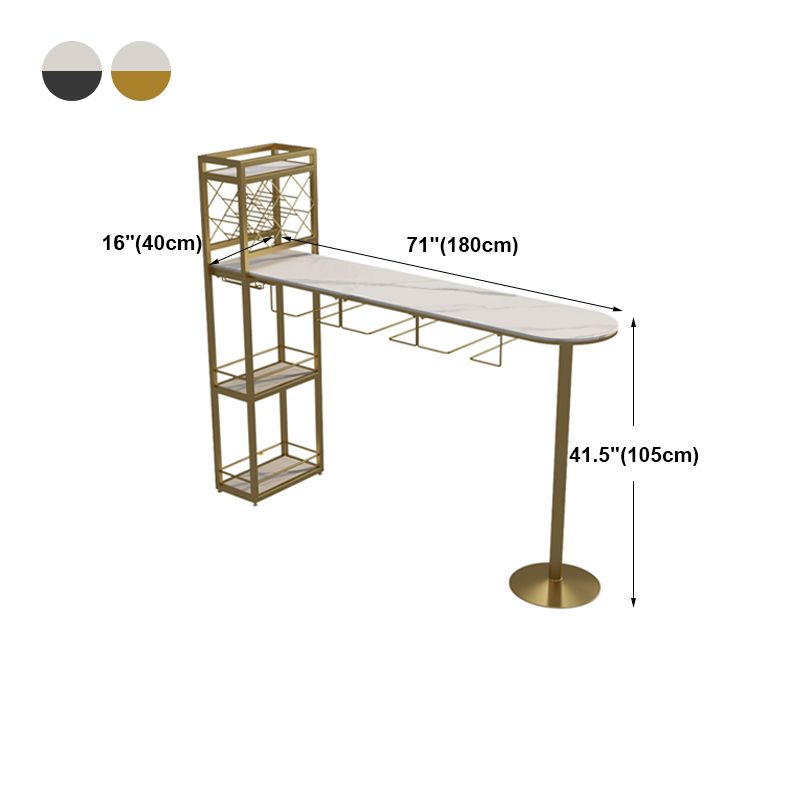 Modern Stone Storage Dining Table Double Pedestal Indoor Patio Bar Table