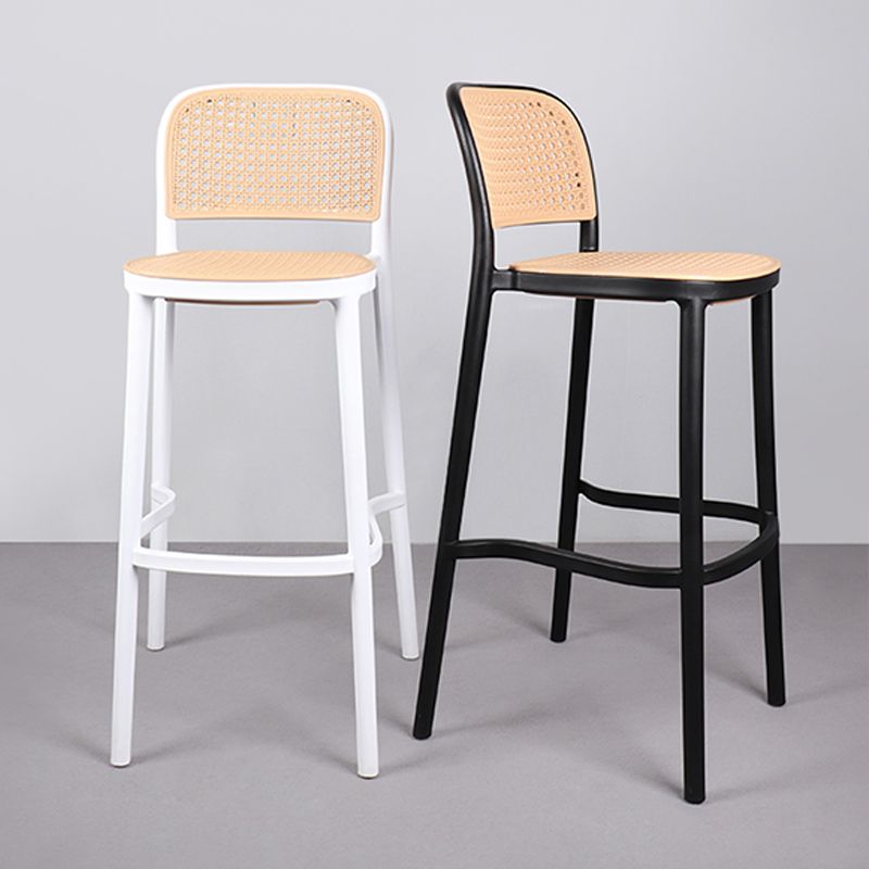 Scandinavian Plastic Bar Stool Footrest Armless Bar Stool for Living Room