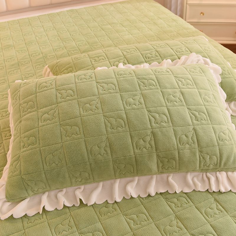 Flannel Bed Sheet Cartoon Patterned Fade Resistant Breathable Soft Sheet Set