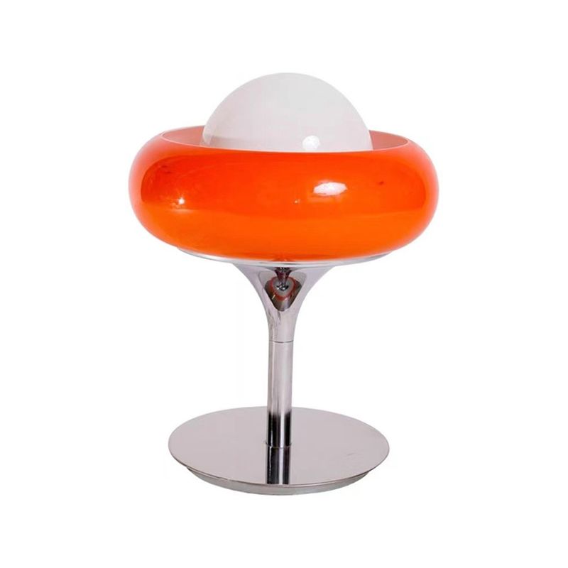 Lámpara de mesa de tarta de huevo moderna Lámpara de noche de noche de 1 altura con sombra de vidrio