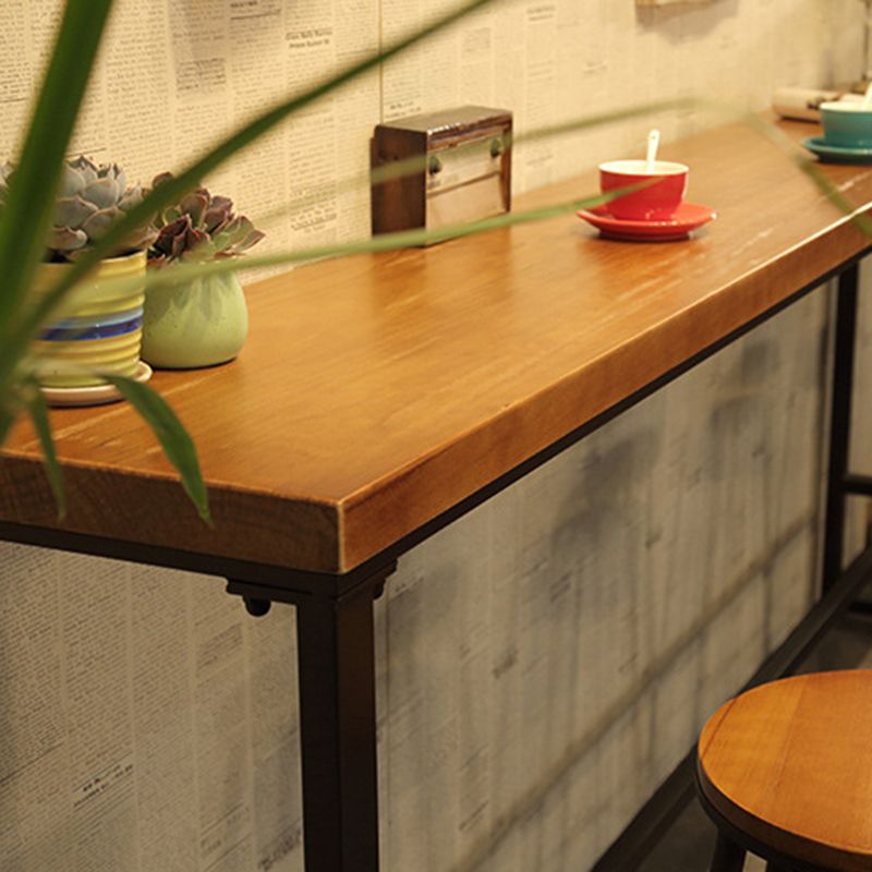 Industrial Rectangle Bistro Bar Desk Coffee Shop Trestle Bistro Bar Table
