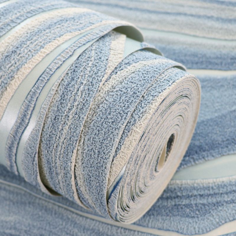 Soft Color Flock Textured Wallpaper Waves Unpasted Wall Art for Living Room Decoration