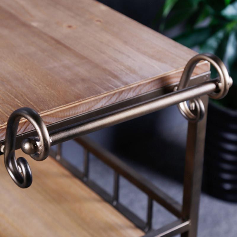 Contemporary Wood Kitchen Island Table Stationary Kitchen Island Table with Open Storage