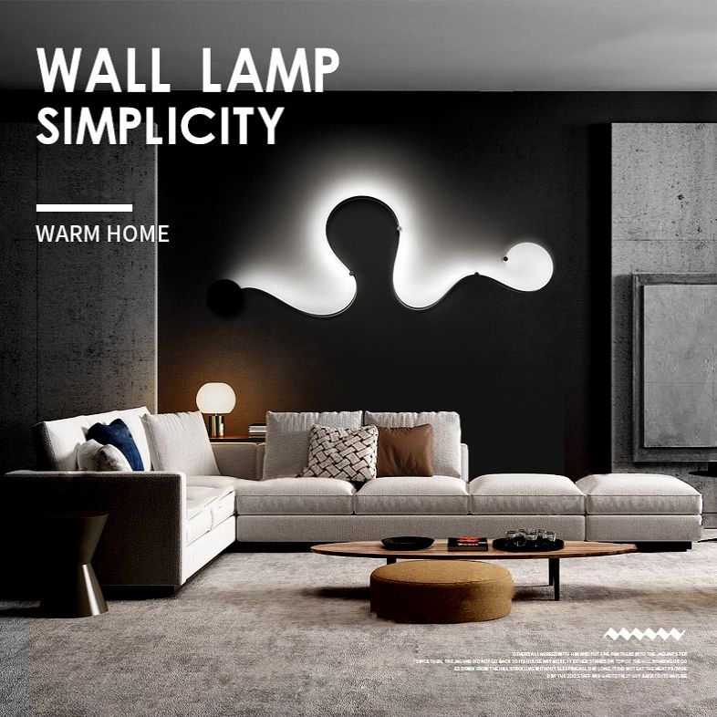 Curve Sconce Light Fixture Modern Minimalist Style Acrylic 1 Light Sconces