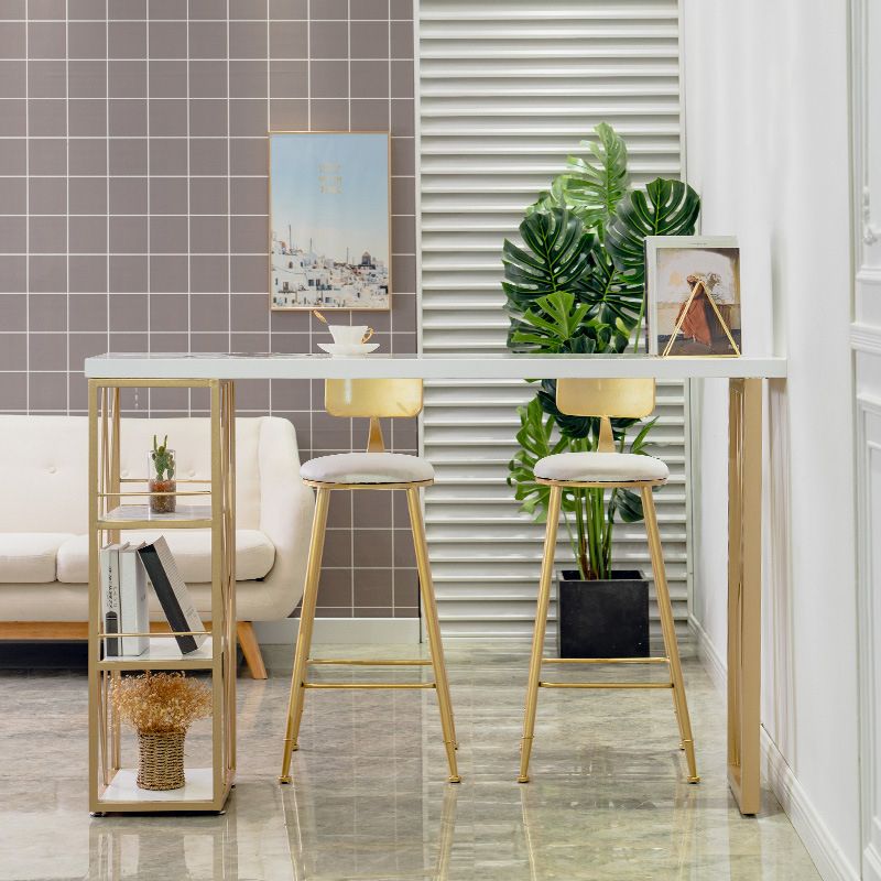 Glam1/2/3 Pieces Bar Table Set Rectangle Counter Table with High Stools for Home