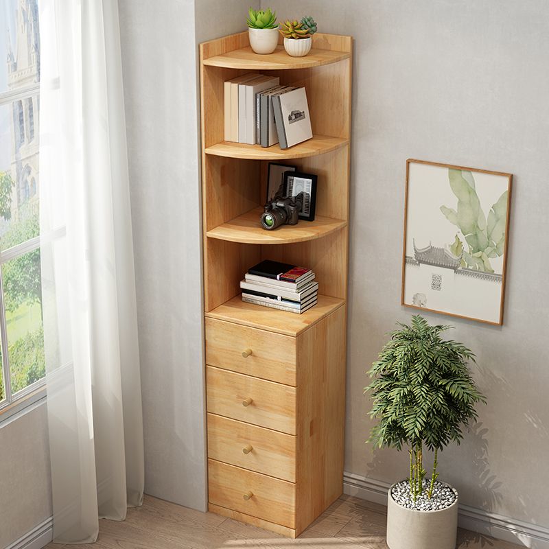 Contemporary 73.23"Tall Corner Chest, 4- Drawer Wood Accent Chest