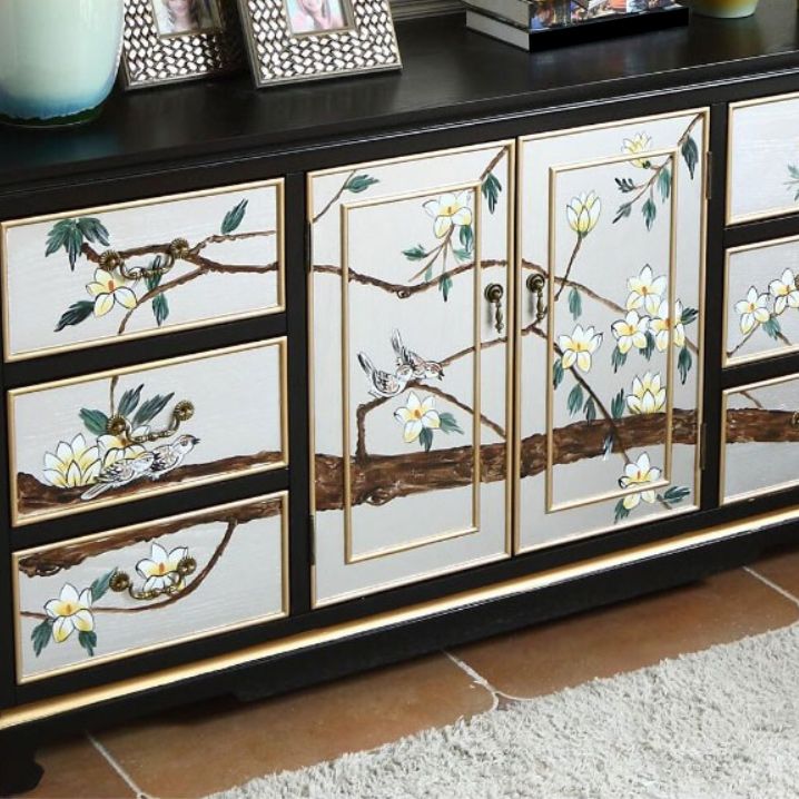 Solid Wood Traditional Storage Chest Horizontal Chest for Bedroom