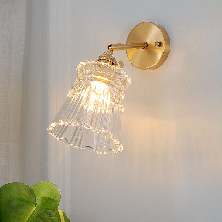 Luci di applique a parete svasata in vetro Stile industriale 1 lampade a parete leggera