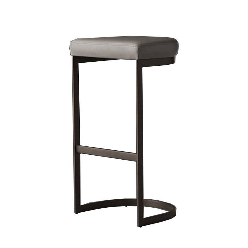 Modern Armless Backless Counter Stool Iron Cafer Bar Stool with Cushion and Pedal