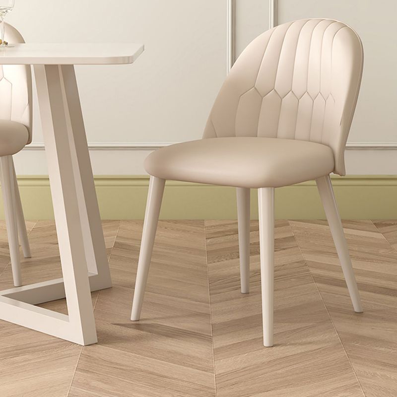 Contemporary Sintered Stone Top Metal Base Dining Table with Chairs in White