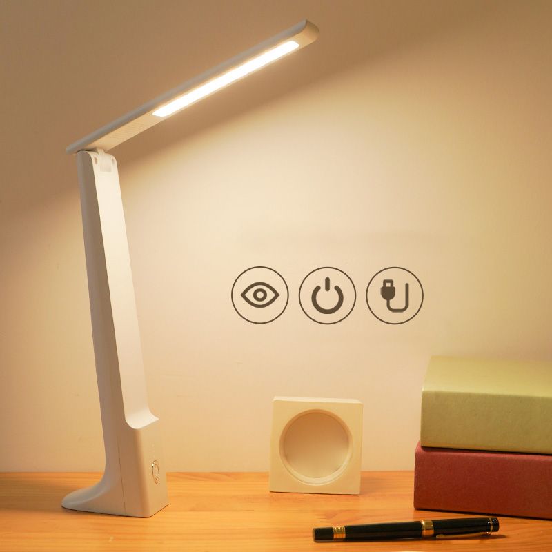 Modern Minimalist Style Dimmable LED Table Lamp Plastic 1 Light Table Light for Study Room