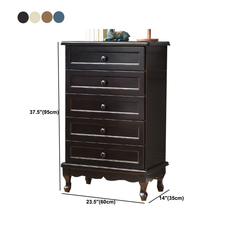 Mid-Century Modern Wood Accent Chest with Drawers 13.77" Wide Side Cabinet