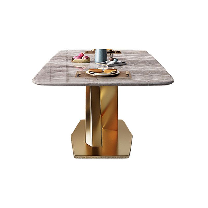 Modern Dining Table Set 1/5/7 Pcs Sintered Stone Dining Table with Armless Chairs