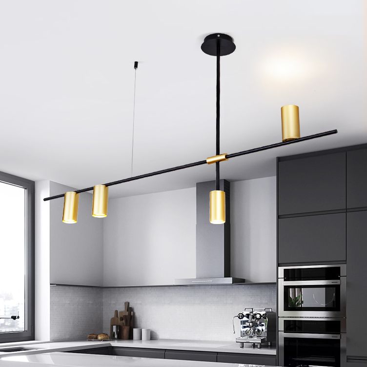 Asymmetrische cilinder kroonluchter verlichtingsarmatuur modern metaal 3/4/9 koppen gouden plafondlamp voor eetkamer in warm/wit
