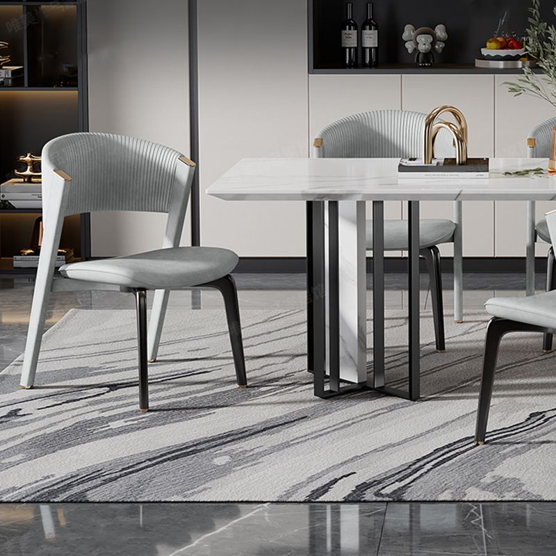 Open Back Dining Accent Chair Upholstered Dining Room Chair for Home