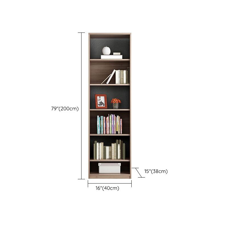 Modern Wooden Bookcase Glass Doors Closed Storage Bookshelf for Home
