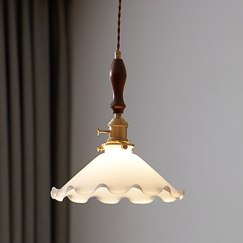 Pendre de style minimalisme moderne Lumière blanche en verre blanc suspendu pour la cuisine