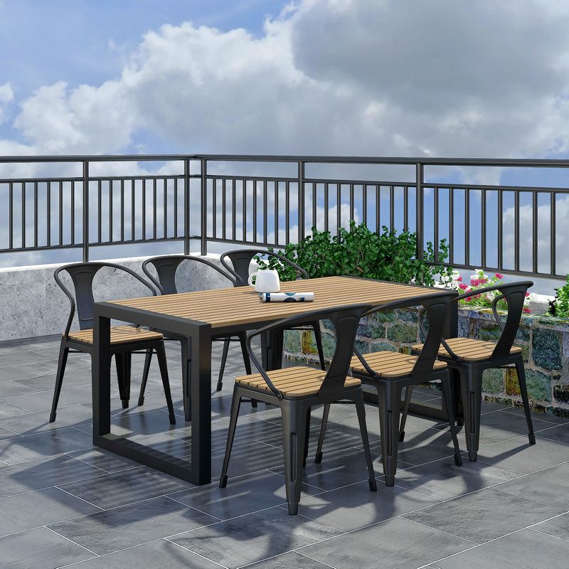 Modern Metal Dining Set 1/3/7 Piece Reclaimed Wood Dining Table Set