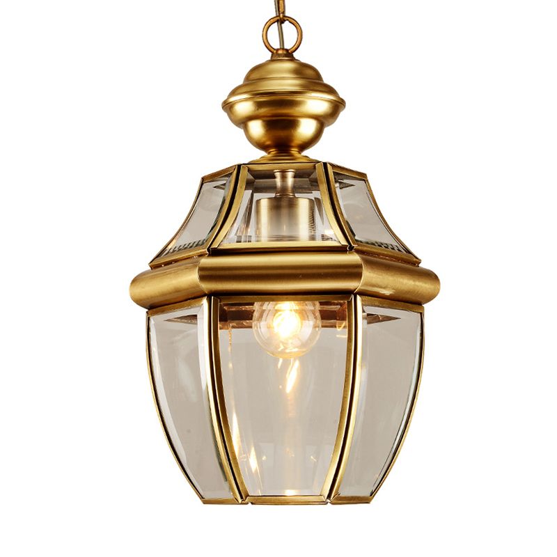 6 "/7,5" largo sospensione baratto a sospensione in vetro trasparente coloniale 1 lampadina lampadina per sala da pranzo