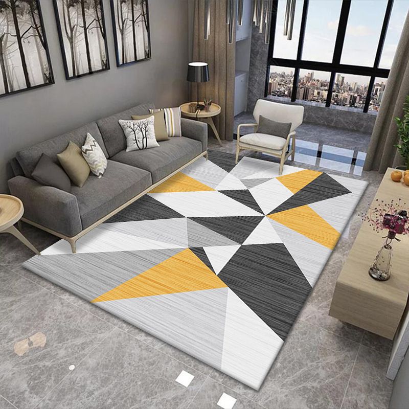 Modern Geometric Print Rug Washable Carpet Washable Polyester Indoor Rug for Living Room