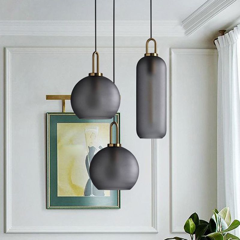 Contemporary Blown Glass Pendant Light 1-Light Hanging Pendant Lighting For Bedroom