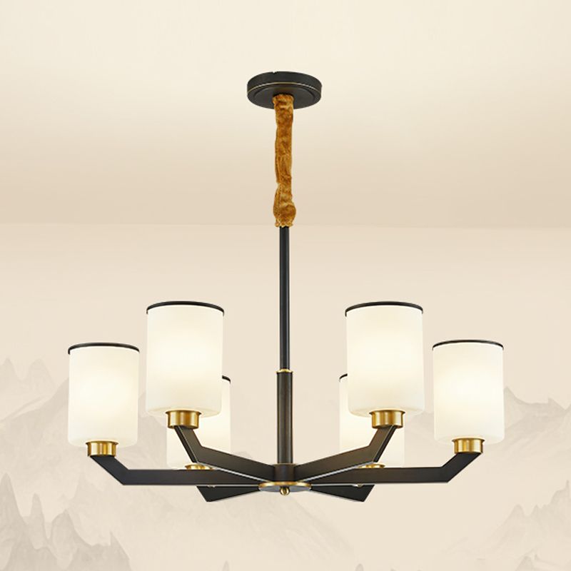 Copper Contemporary Hanging Light Fixtures Cylinder Ceiling Light for Living Room