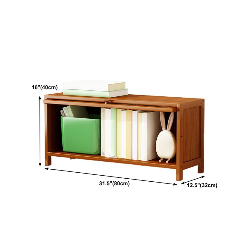 12.5" W Bamboo Bookshelf Modern Closed Storage Bookcase for Home Office