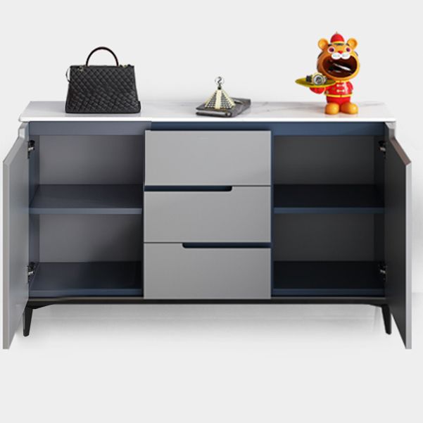Artificial Wood Living Room Sideboard Cabinet Modern Credenza with Storage and Drawer